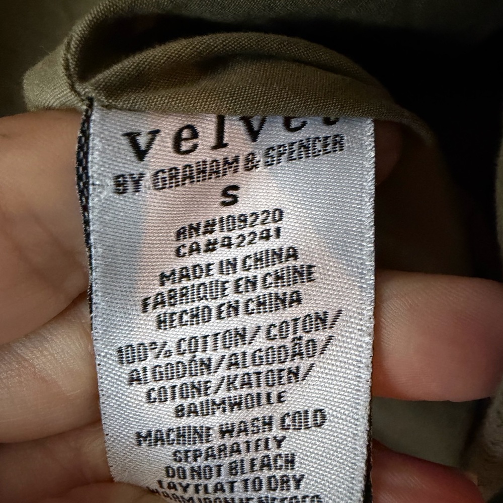 Velvet by Graham & Spencer Olive Green, Light Jacket - Picture 5 of 5